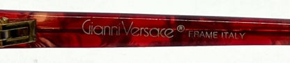 Gianni Versace 343 959 Semi Rimless Vintage Sunglasses w|New Red Havana Custom Gradient tinted Lenses