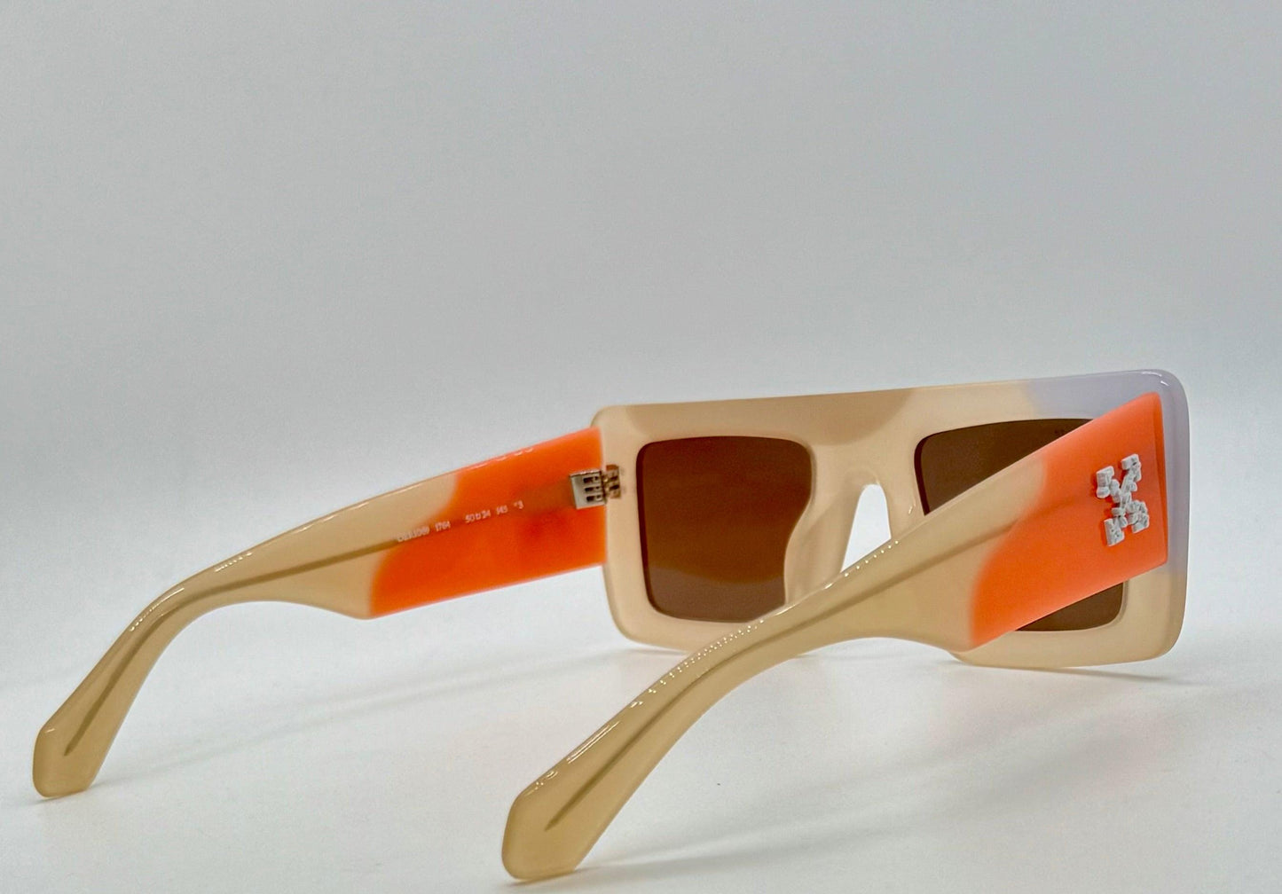 Off-White Oeri069 Beige|Orange Sunglasses-50Mm-New|Unworn-Full Kit –Italy