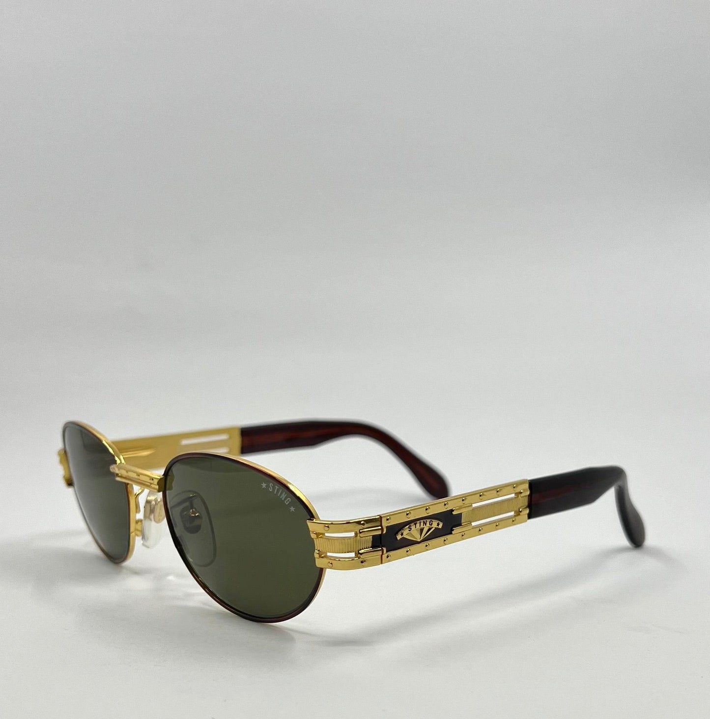 Sting 4170 Col 120 Vintage Sunglasses Gold Tortoise Oval Frame Deadstock Italy