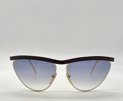 Zagato 6100 Italian Aviator Vintage Sunglasses-Gold Crackle Enamel-Deadstock 80s