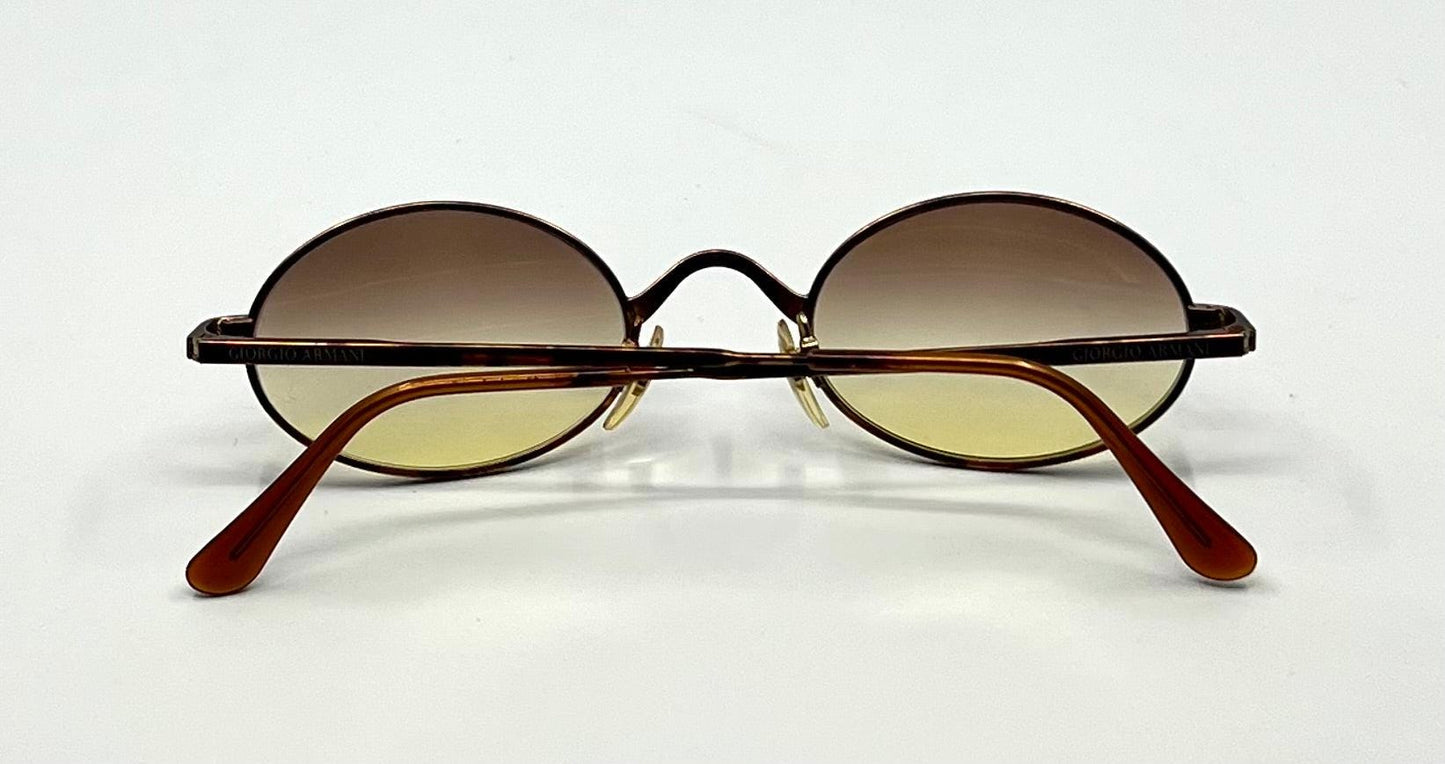 Giorgio Armani 122 727 Vintage Round Sunglasses W|New Gradient Tinted Custom Lenses-Unworn|Deadstock