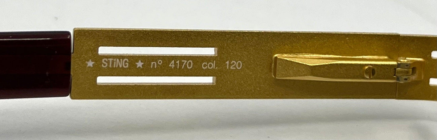 Sting 4170 Col 120 Vintage Sunglasses Gold Tortoise Oval Frame Deadstock Italy