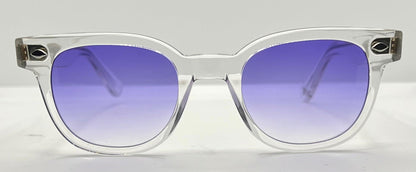 Garrett Leight Canter Cr Crystal Sunglasses W|New Violet Fade Custom Lenses-47Mm-New|Unworn