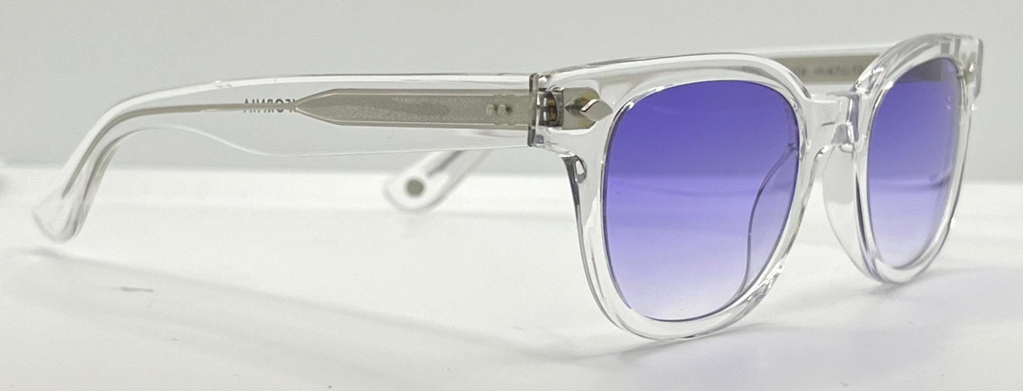 Garrett Leight Canter Cr Crystal Sunglasses W|New Violet Fade Custom Lenses-47Mm-New|Unworn
