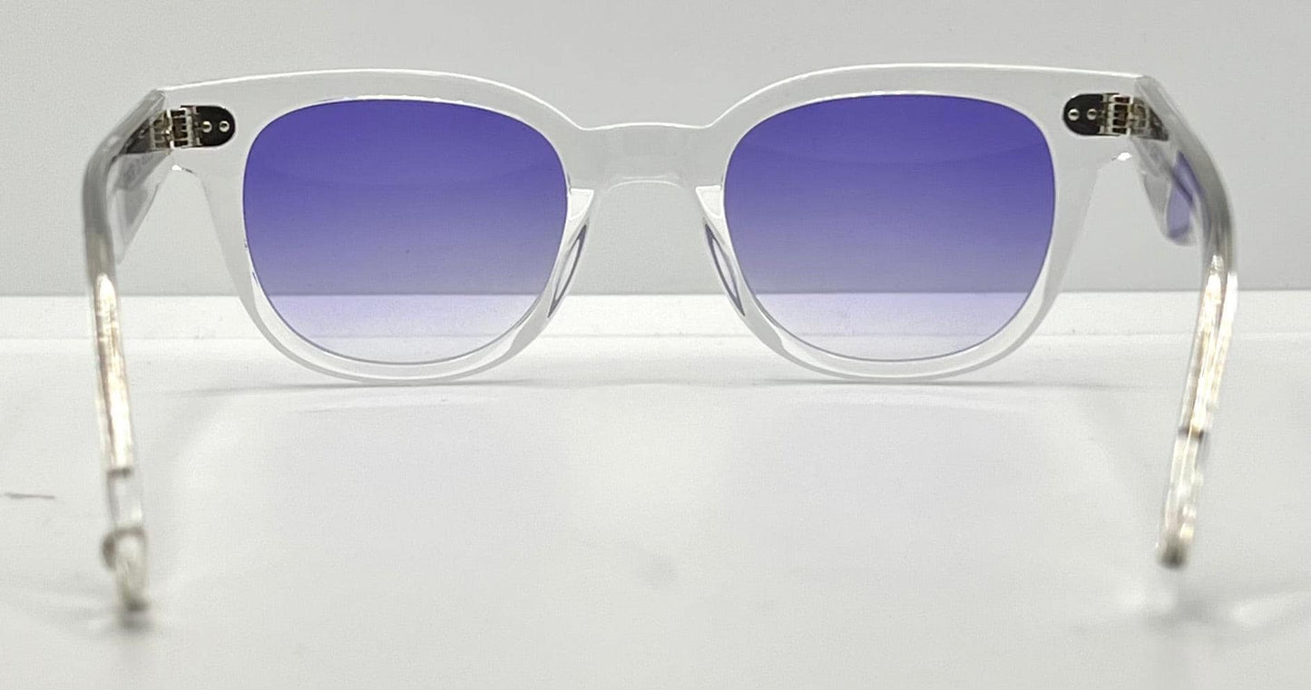 Garrett Leight Canter Cr Crystal Sunglasses W|New Violet Fade Custom Lenses-47Mm-New|Unworn
