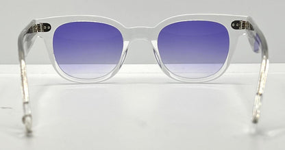 Garrett Leight Canter Cr Crystal Sunglasses W|New Violet Fade Custom Lenses-47Mm-New|Unworn