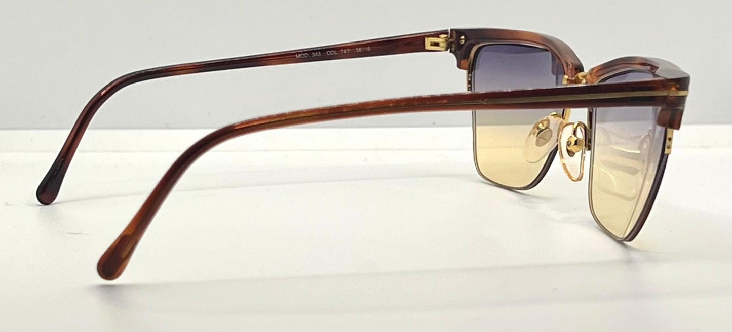 Versace 343 747 Vintage Half-Rim Sunglasses w|New Gradient Custom Tinted Lenses-56mm