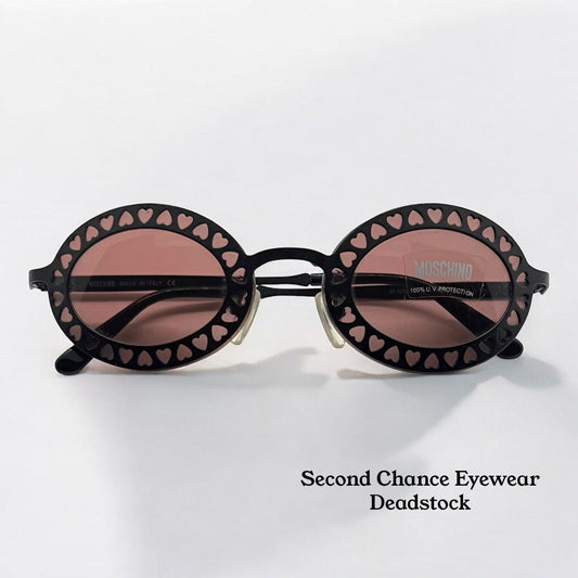 Moschino M3089-S 53017 Heart Cutout Sunglasses-Made In Italy-Vintage Deadstock