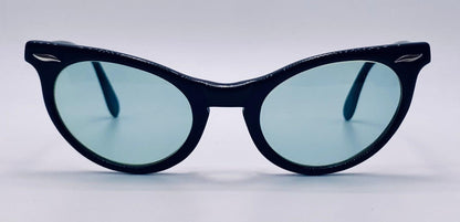Vintage 1950s American Optical Cat-Eye Eyeglass Frames – Custom Berko’s Designs Aquamarine Lenses – 5 1|2” Temples