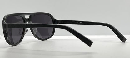 John Varvatos V769Af Sunglasses Black|Grey Horn – Leather Wrapped Temples