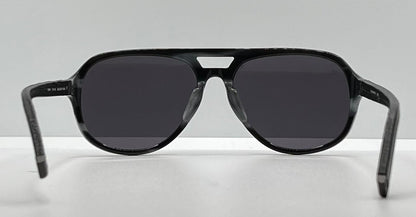 John Varvatos V769Af Sunglasses Black|Grey Horn – Leather Wrapped Temples