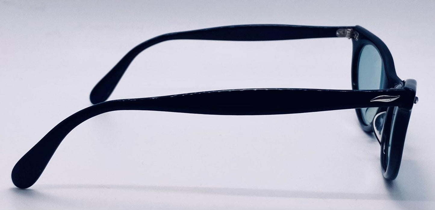 Vintage 1950s American Optical Cat-Eye Eyeglass Frames – Custom Berko’s Designs Aquamarine Lenses – 5 1|2” Temples