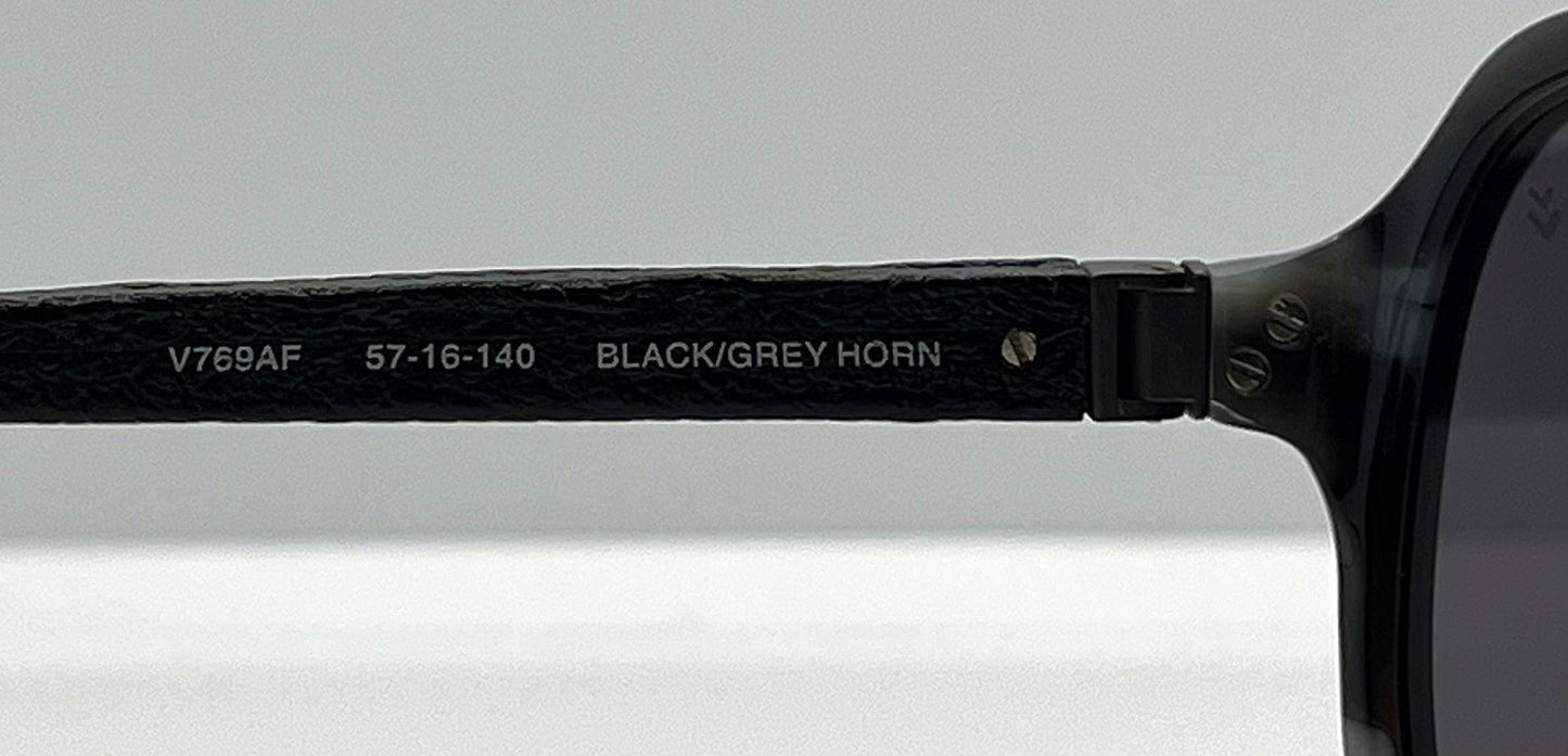 John Varvatos V769Af Sunglasses Black|Grey Horn – Leather Wrapped Temples