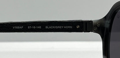John Varvatos V769Af Sunglasses Black|Grey Horn – Leather Wrapped Temples