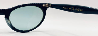 Vintage 1950s American Optical Cat-Eye Eyeglass Frames – Custom Berko’s Designs Aquamarine Lenses – 5 1|2” Temples