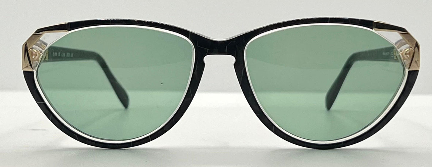 Silhouette M1298 Vintage Sunglasses Black Marble w|New Custom Lenses-Austria