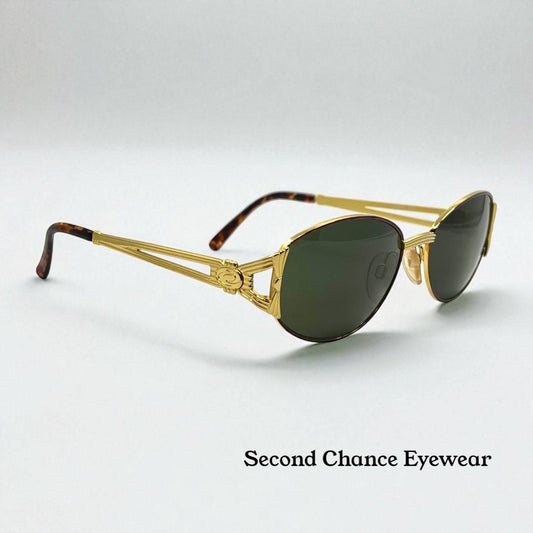 Chagall Ll 2557 105 Vintage Gold Sunglasses Deadstock Italy Visibilia Tortoise Oval