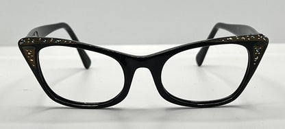 Vintage Titmus Usa “Siret” Cat-Eye Eyeglasses Black Rhinestone – Restored