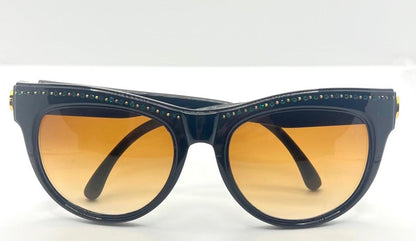 Brigitte Bardot Vintage Sunglasses-Black w|Micro-Crystals-Deadstock France