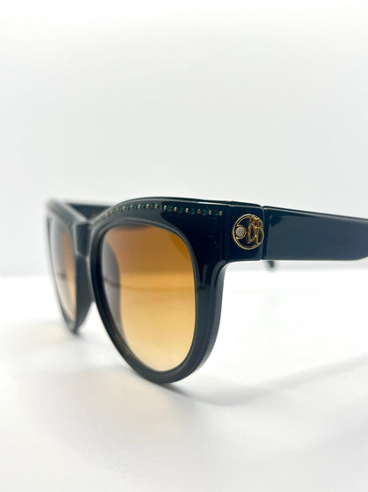 Brigitte Bardot Vintage Sunglasses-Black w|Micro-Crystals-Deadstock France