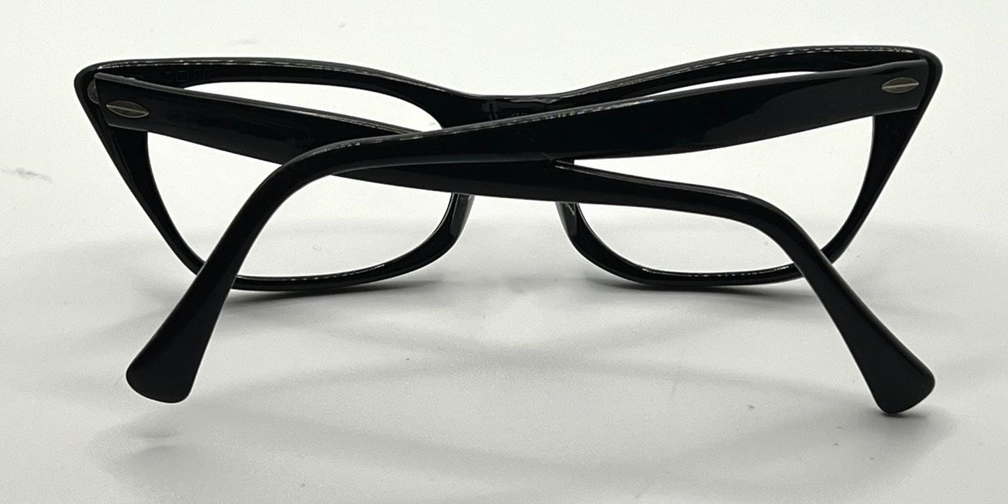 Vintage Titmus Usa “Siret” Cat-Eye Eyeglasses Black Rhinestone – Restored