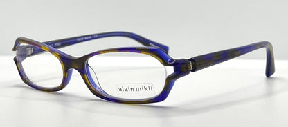 Alain Mikli A0604 11 Eyeglasses-Handmade Blue|Amber Striped Acetate-48mm–Original Lenses