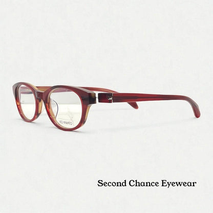 Kio Yamato Kp-126U 49Mm Red Oval Eyeglasses-New|Unworn-Japan Handmade