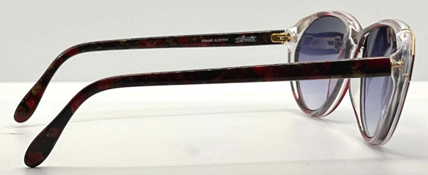 Silhouette M1298 Vintage Cat Eye Sunglasses w|New Custom Gradient Lenses-57mm-Austria|Unworn