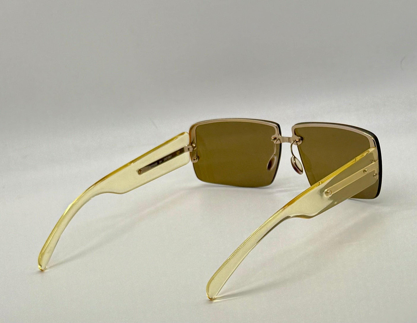 Prada Spr58B Rimless Vintage Shield Sunglasses Deadstock|Unworn-Italy