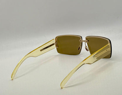 Prada Spr58B Rimless Vintage Shield Sunglasses Deadstock|Unworn-Italy