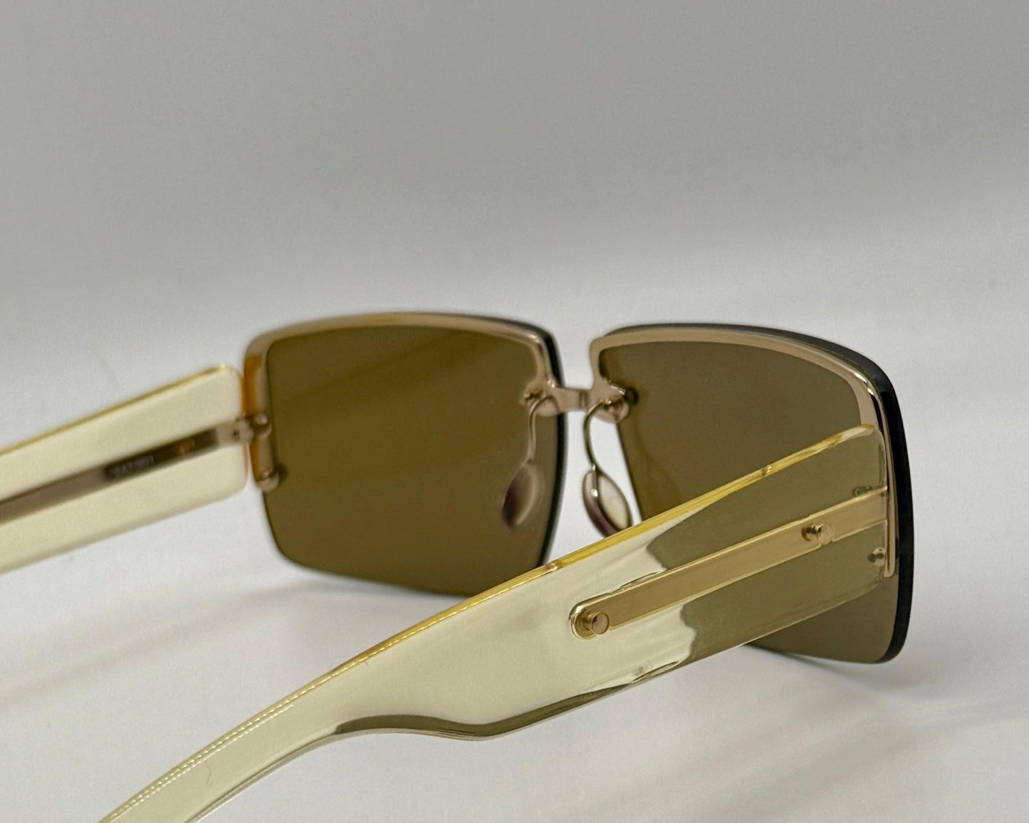 Prada Spr58B Rimless Vintage Shield Sunglasses Deadstock|Unworn-Italy
