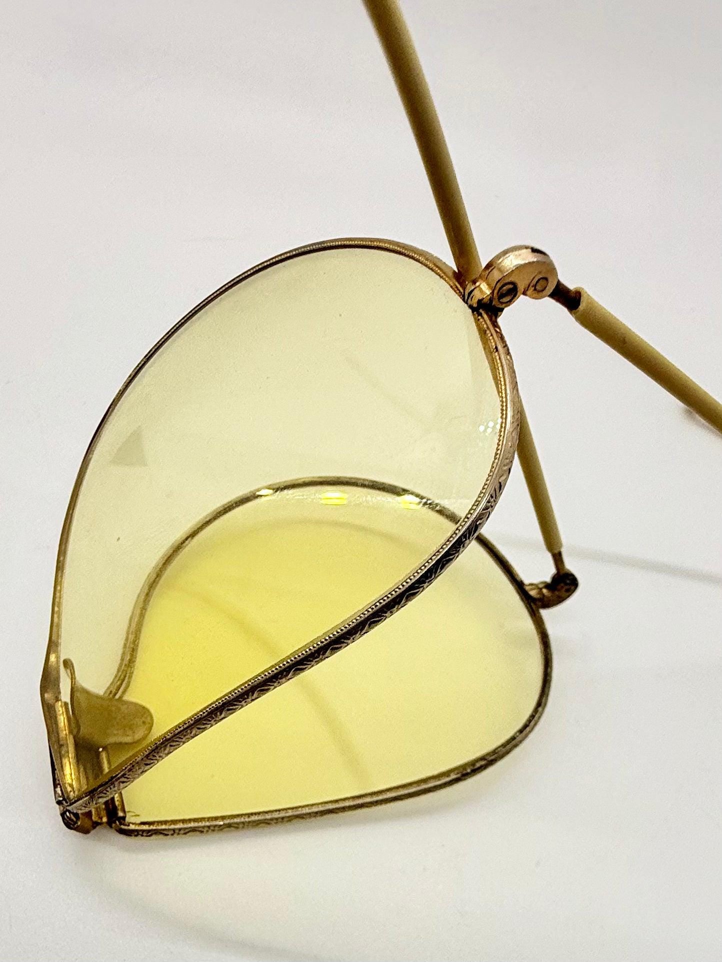 Korean War-Era Folding Aviator Military Glasses – Original Yellow Glass Lenses