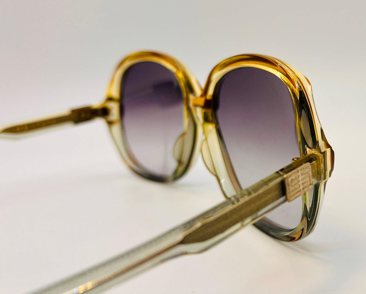 Vintage Emilio Pucci Sunglasses-Amber Gold Gradient Grey Lenses-Nos|Unworn