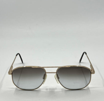 Studio 123-R-Flex Gold Vintage Aviator Sunglasses w|New Grey Gradient Custom Lenses-Deadstock