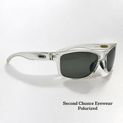 Vintage Revo Harness Polarized Sunglasses-Crystal Clear Frame W|New Dark Grey Polarized Lenses