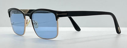 Tom Ford Tf5323 002 Black|Gold Sunglasses W|New Blue Custom Lenses-New|Unworn-Full Kit
