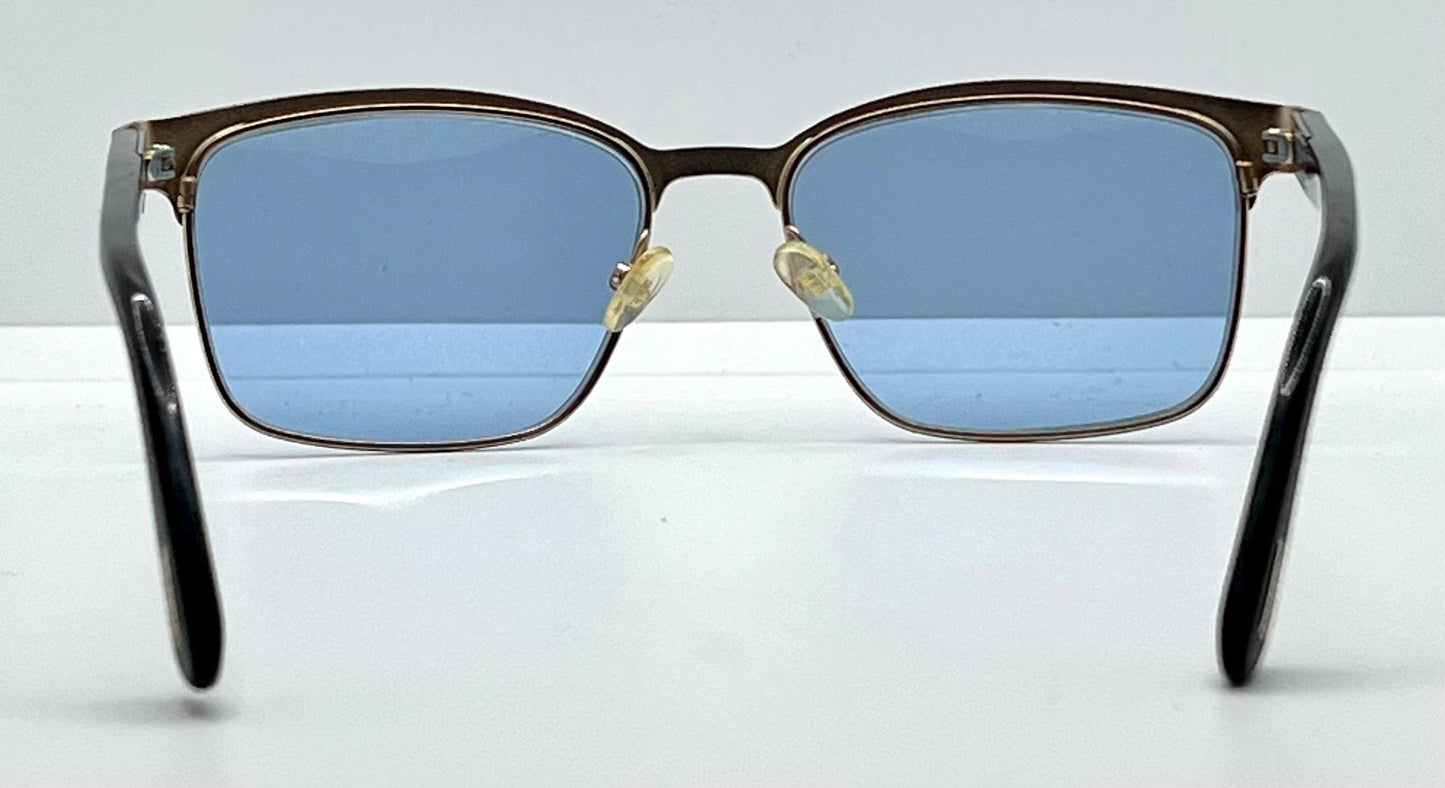 Tom Ford Tf5323 002 Black|Gold Sunglasses W|New Blue Custom Lenses-New|Unworn-Full Kit