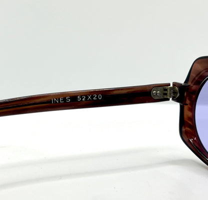 Artoptic Ines 52-20 – Vintage French Butterfly Sunglasses W|New, Custom Violet Lenses-Deadstock