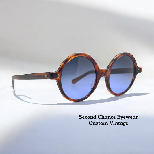 Sro U.S.A. Vintage 5 Tortoise Round Frames W| Custom Blue Gradient Berko’S Designs Lenses