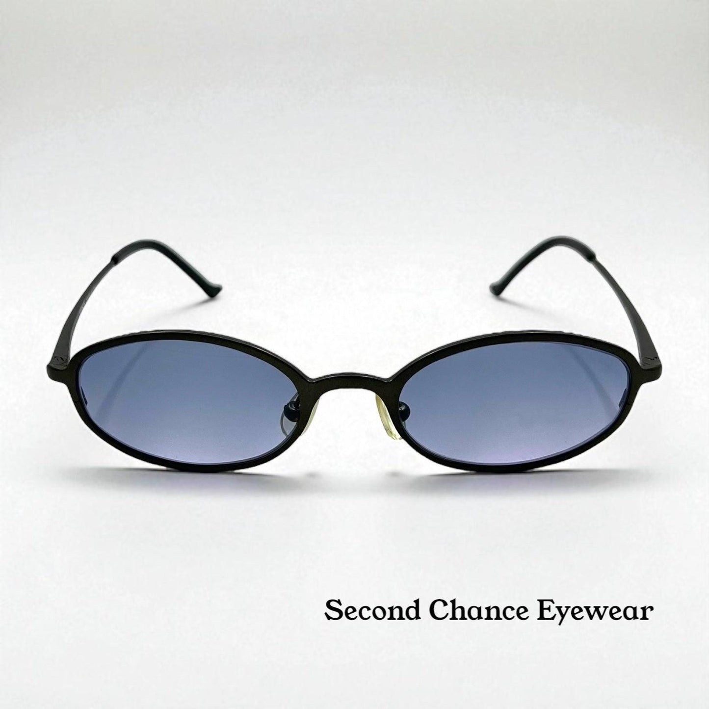 Versus by Versace Titanium Oval Sunglasses w|New Blue Tinted Custom Lenses|47-18mm