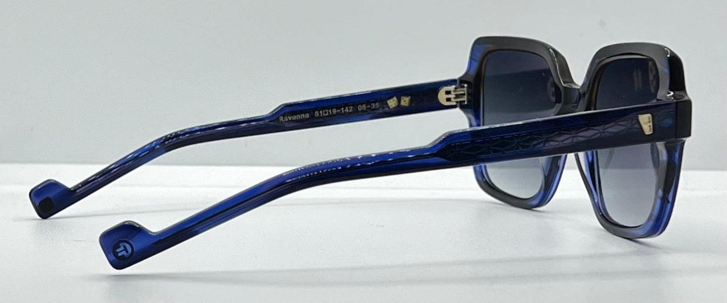 Entourage of 7 “Ravenna” Blue Havana Gradient 51mm Sunglasses-Made in Japan-New|Unworn -Full Kit