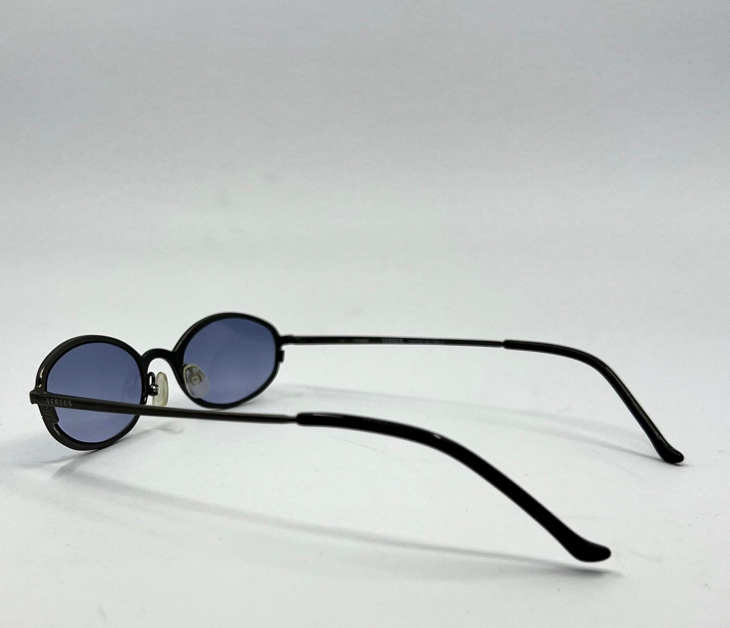 Versus by Versace Titanium Oval Sunglasses w|New Blue Tinted Custom Lenses|47-18mm
