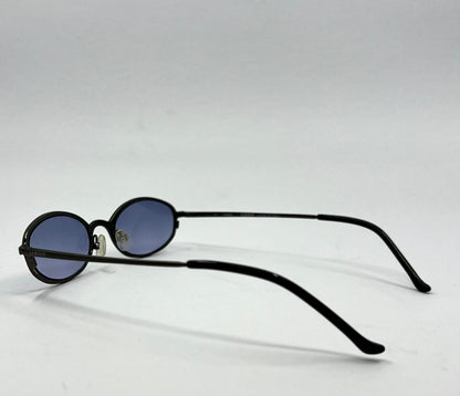 Versus by Versace Titanium Oval Sunglasses w|New Blue Tinted Custom Lenses|47-18mm