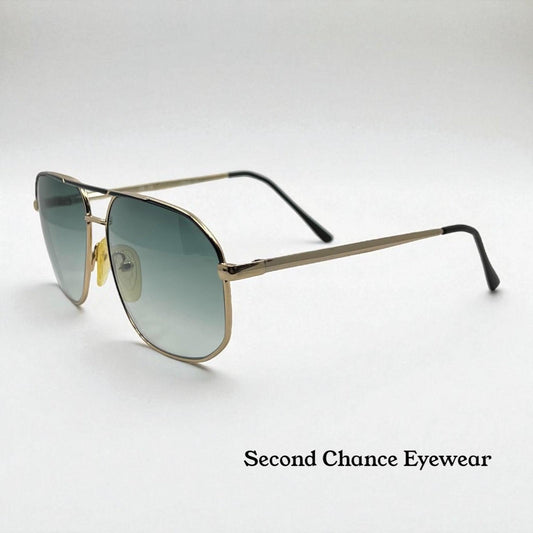 Georgio Felini 9788 Aviator Sunglasses W|New Gradient Tinted Custom Lenses-Vintage-Unworn-59Mm-Italy