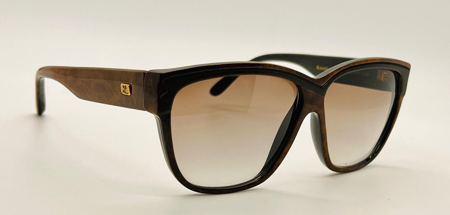 Vintage Courrèges Paris Sunglasses Model 8693-9 C56 - Nos, Made In France, Brown Tortoiseshell Frame With Gradient Lenses