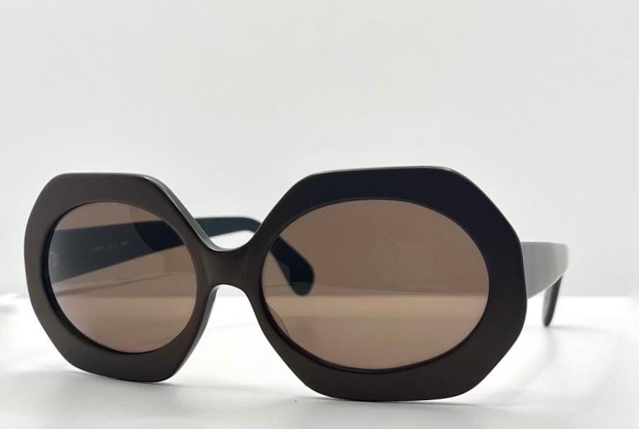 Hoseki Hk 231-Bold Geometric Oval Sunglasses-Kmn Finish-Vintage Deadstock-Italy