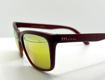 Mira M45 Vintage Sunglasses – Matte Red Frame W| Yellow Mirror Lenses – Nos