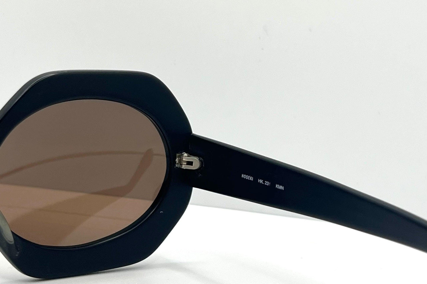 Hoseki Hk 231-Bold Geometric Oval Sunglasses-Kmn Finish-Vintage Deadstock-Italy