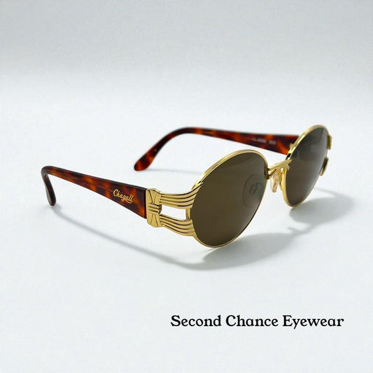 Chagall By Visibilia Ll 2552 002 Vintage Sunglasses – Deadstock Italian Gold & Tortoise-Brown Lenses