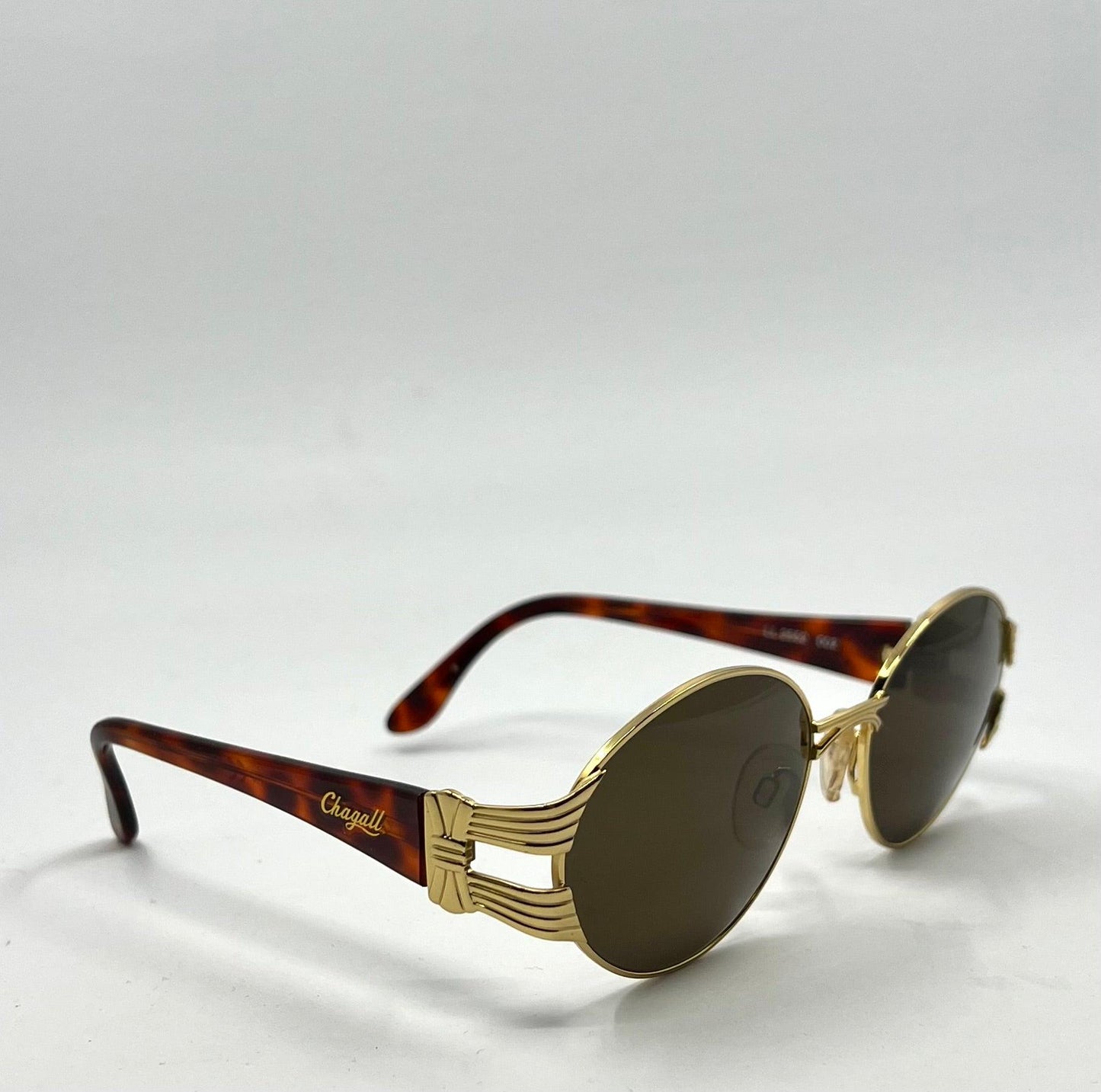 Chagall By Visibilia Ll 2552 002 Vintage Sunglasses – Deadstock Italian Gold & Tortoise-Brown Lenses